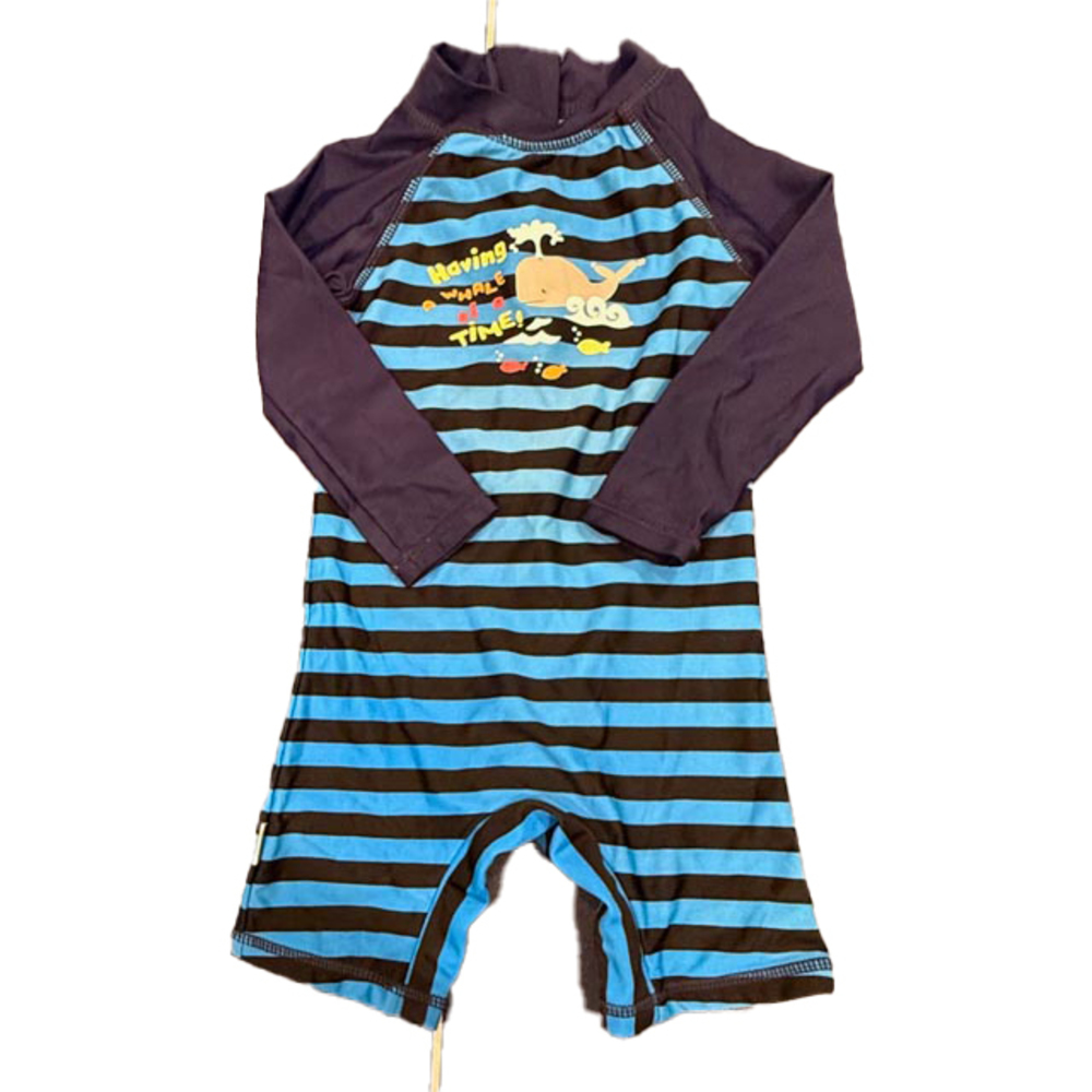 UpandFast Boys Navy Stripe 1-piece Swimsuit size: 12-18 Months